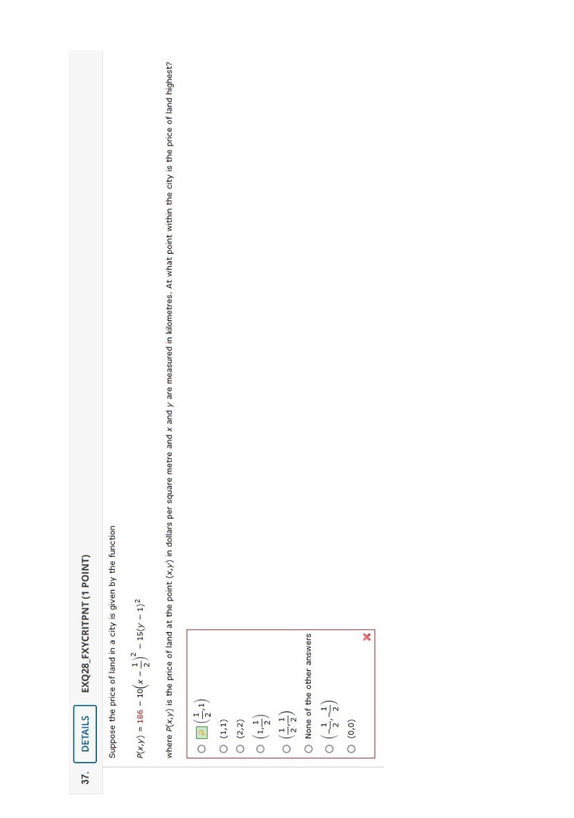 EXQ 2 8 _ FXYCRITPNT ( 1 POINT ) Suppose the
