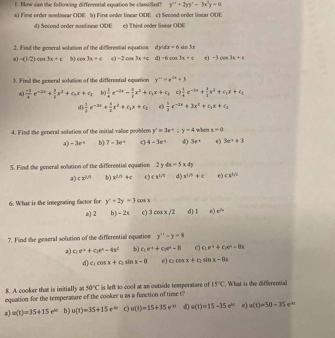 How can the following differential equation be