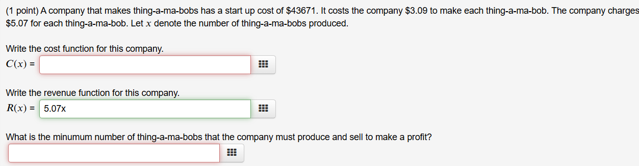 ( 1 point ) A company that makes thing - a - ma -