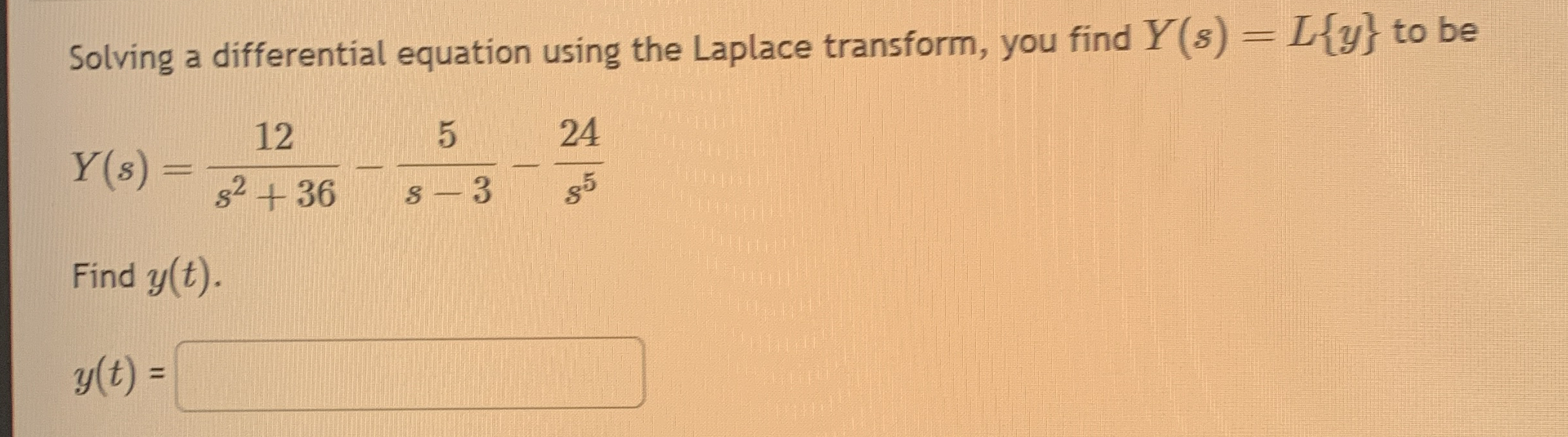 Solving a differential equation using the Laplace