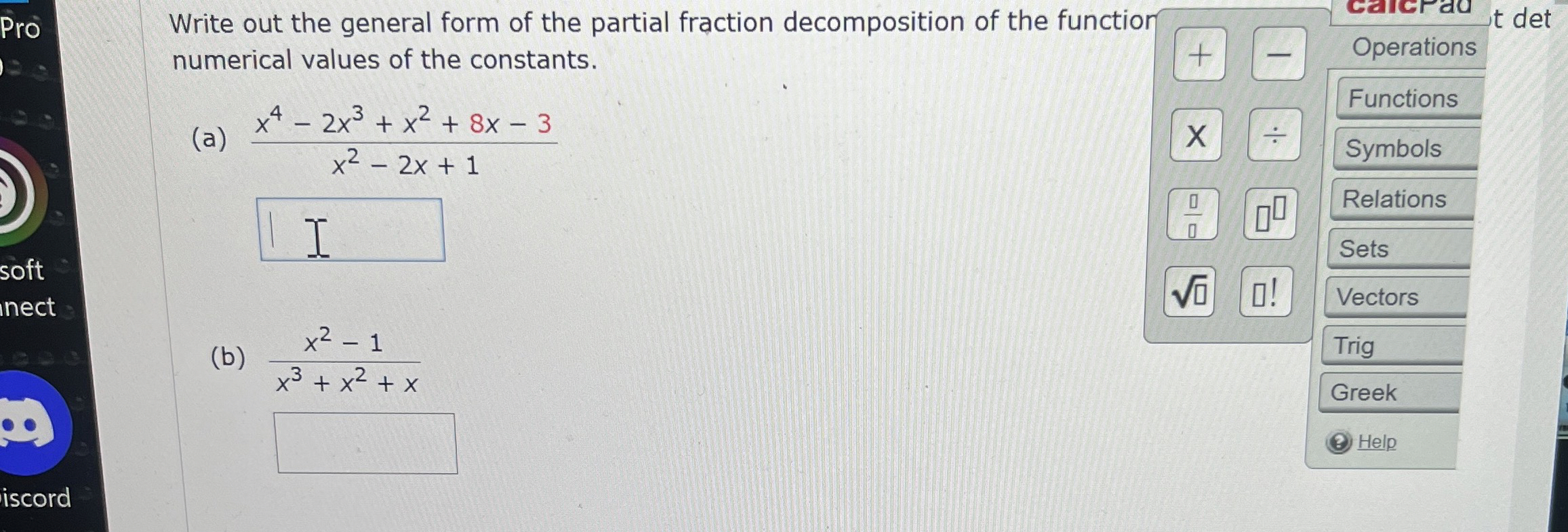Write out the general form of the partial
