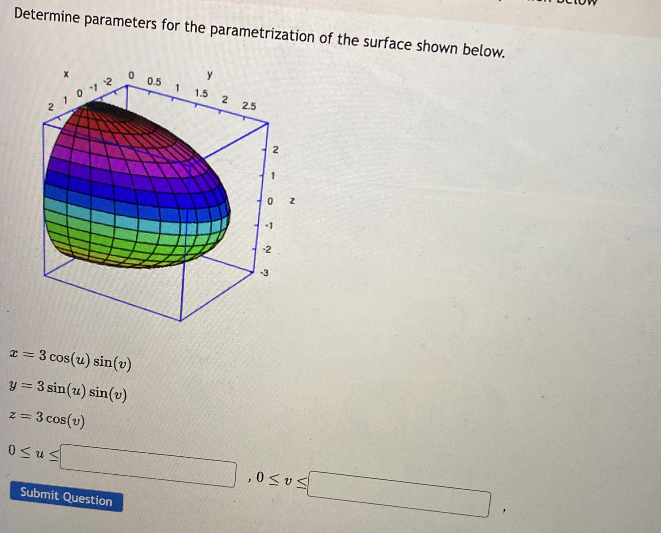 Determine parameters for the parametrization of