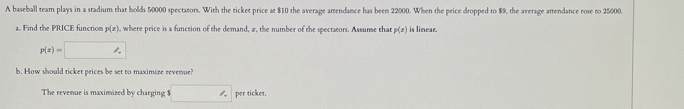 A baseball team plays in a stadium that holds 5 0