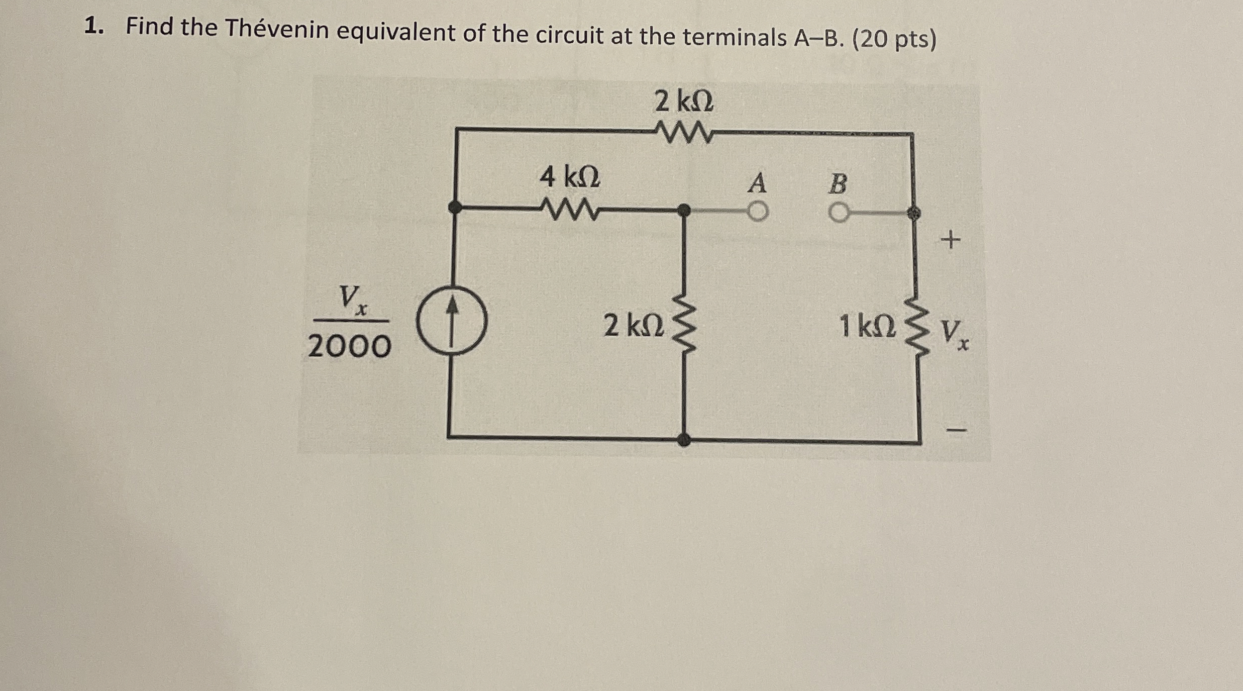 Find the Th venin equivalent of the circuit at