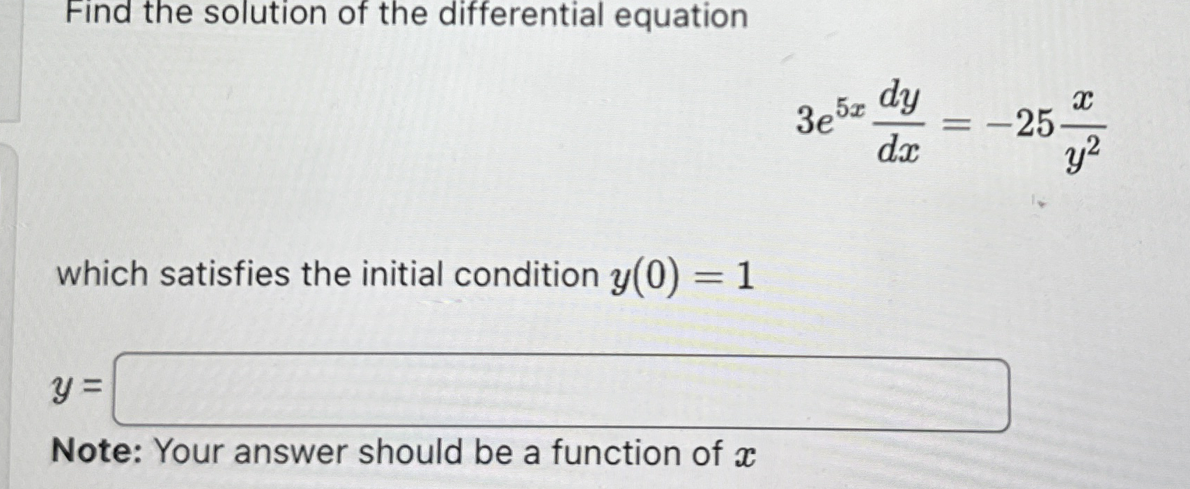 Find the solution of the differential equation 3