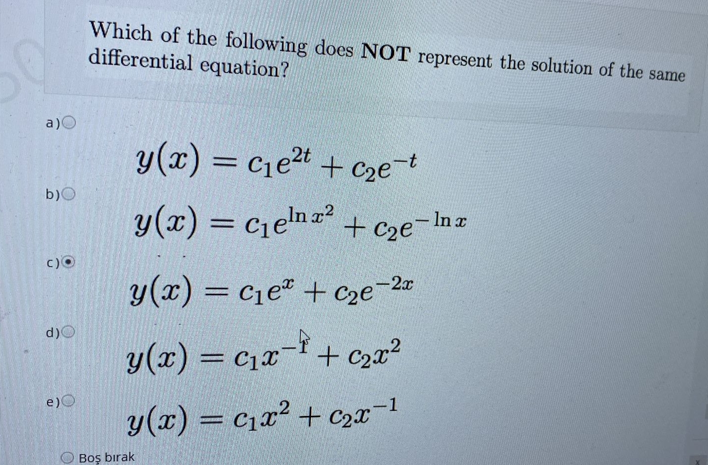 Which of the following does NOT represent the