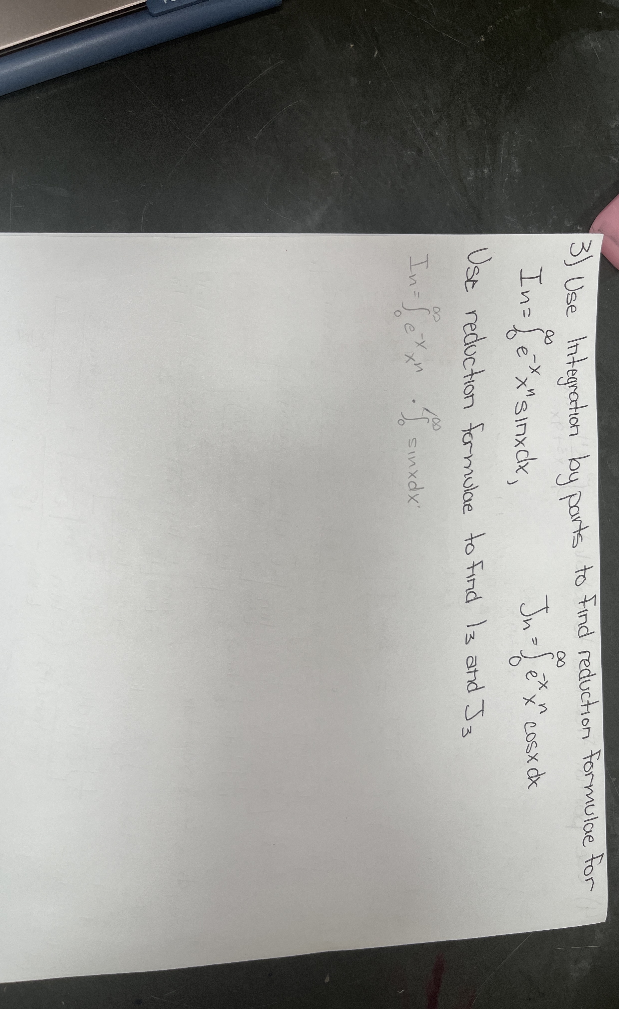 Use Integration by parts to find reduction