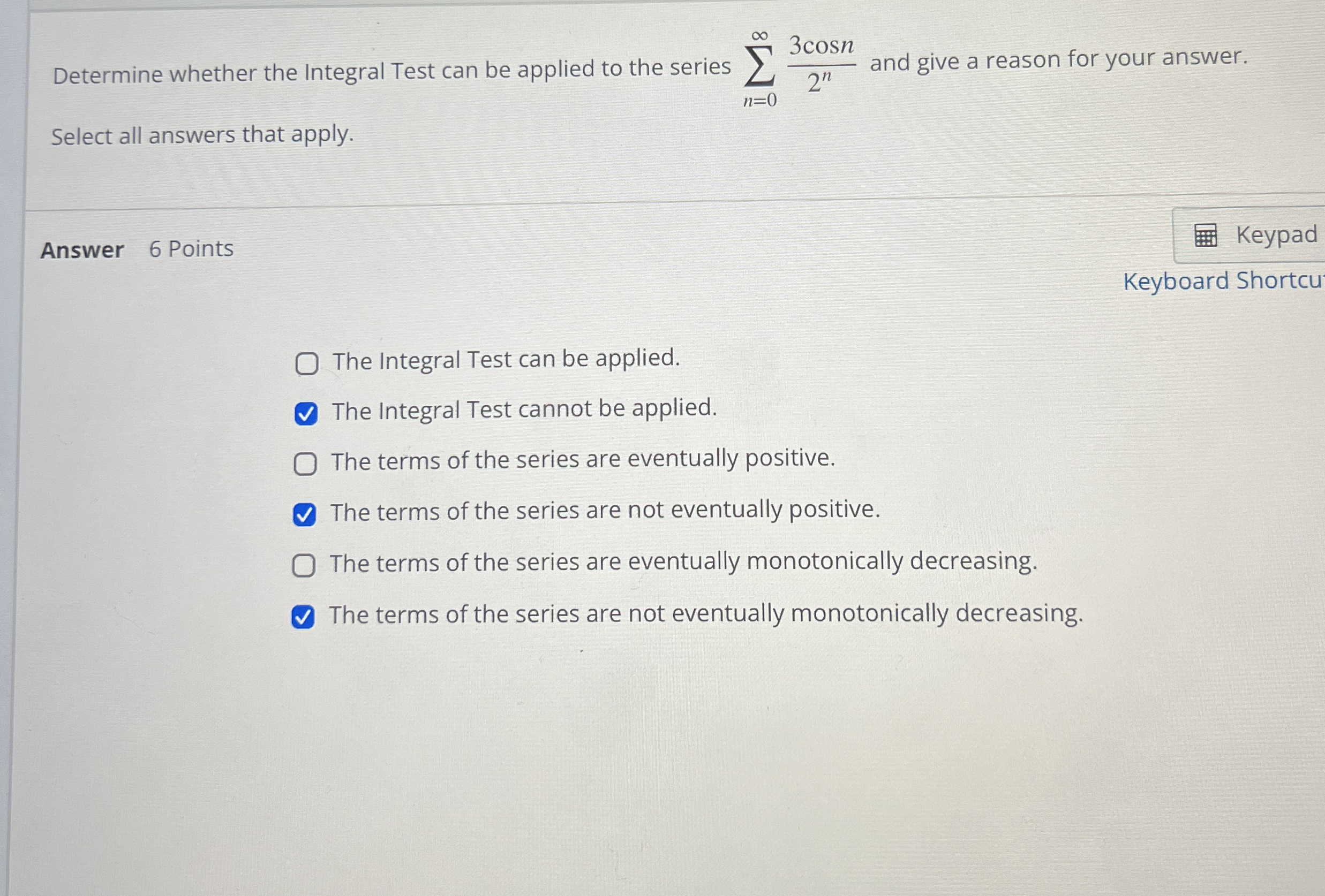 Determine whether the Integral Test can be
