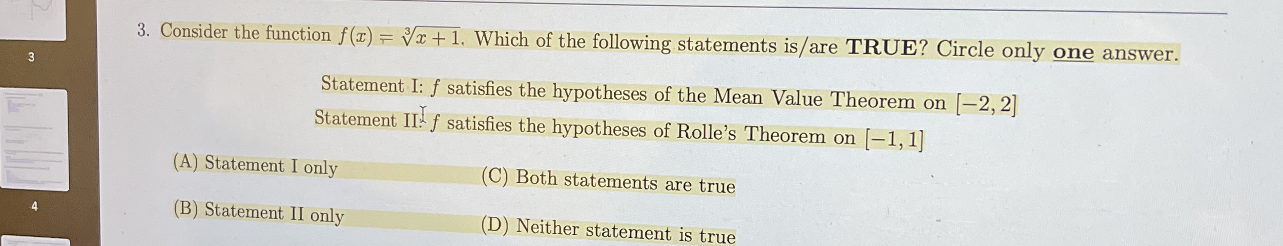 3 3 . Consider the function f ( x ) = x + 1 3 .