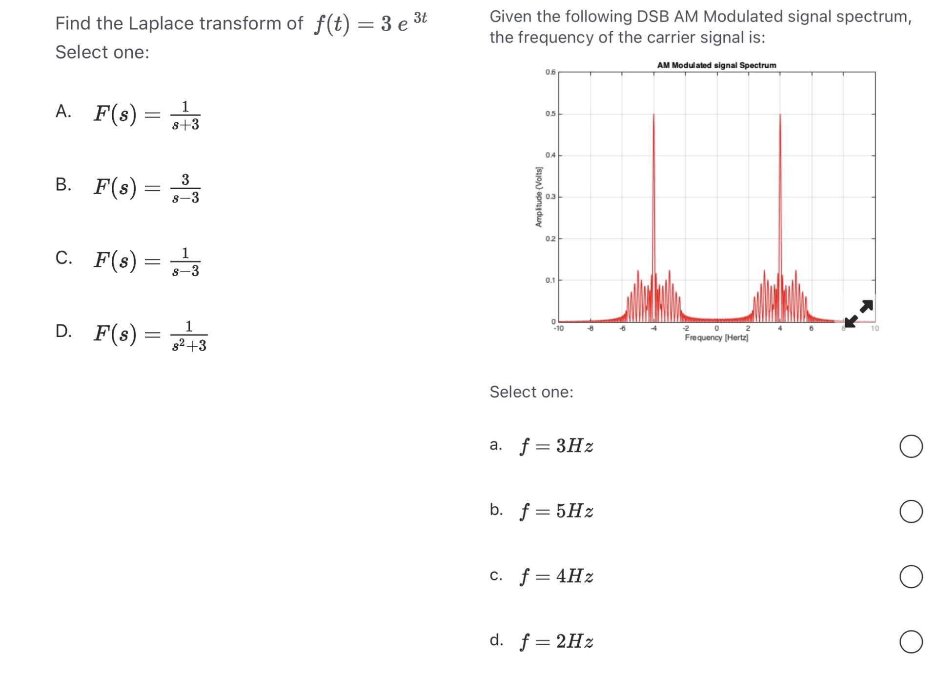Find the Laplace transform of f ( t ) = 3 e 3 t