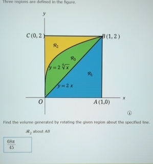 Three regions are defined in the figure. Find the