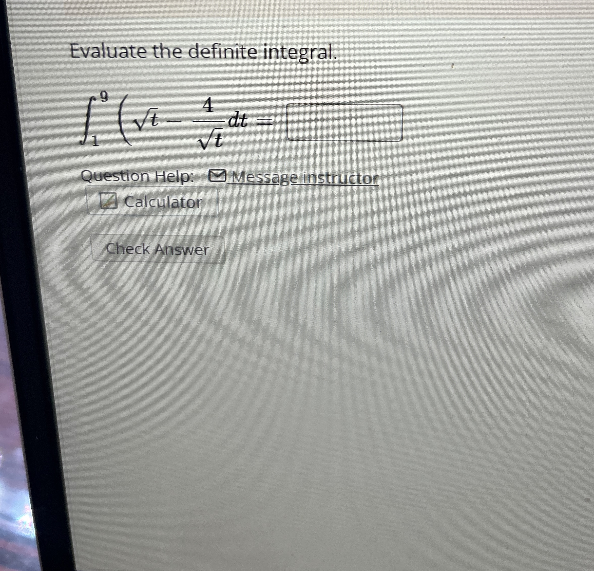 Evaluate the definite integral. dt =