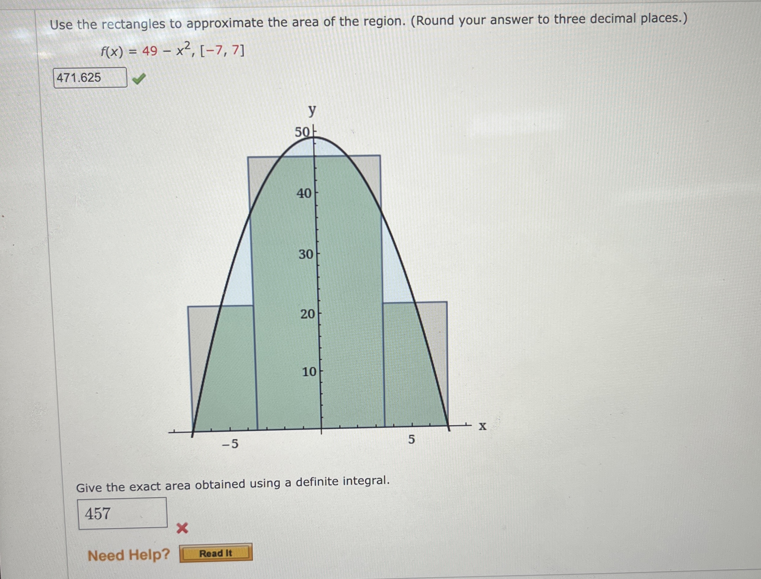 Use the rectangles to approximate the area of the