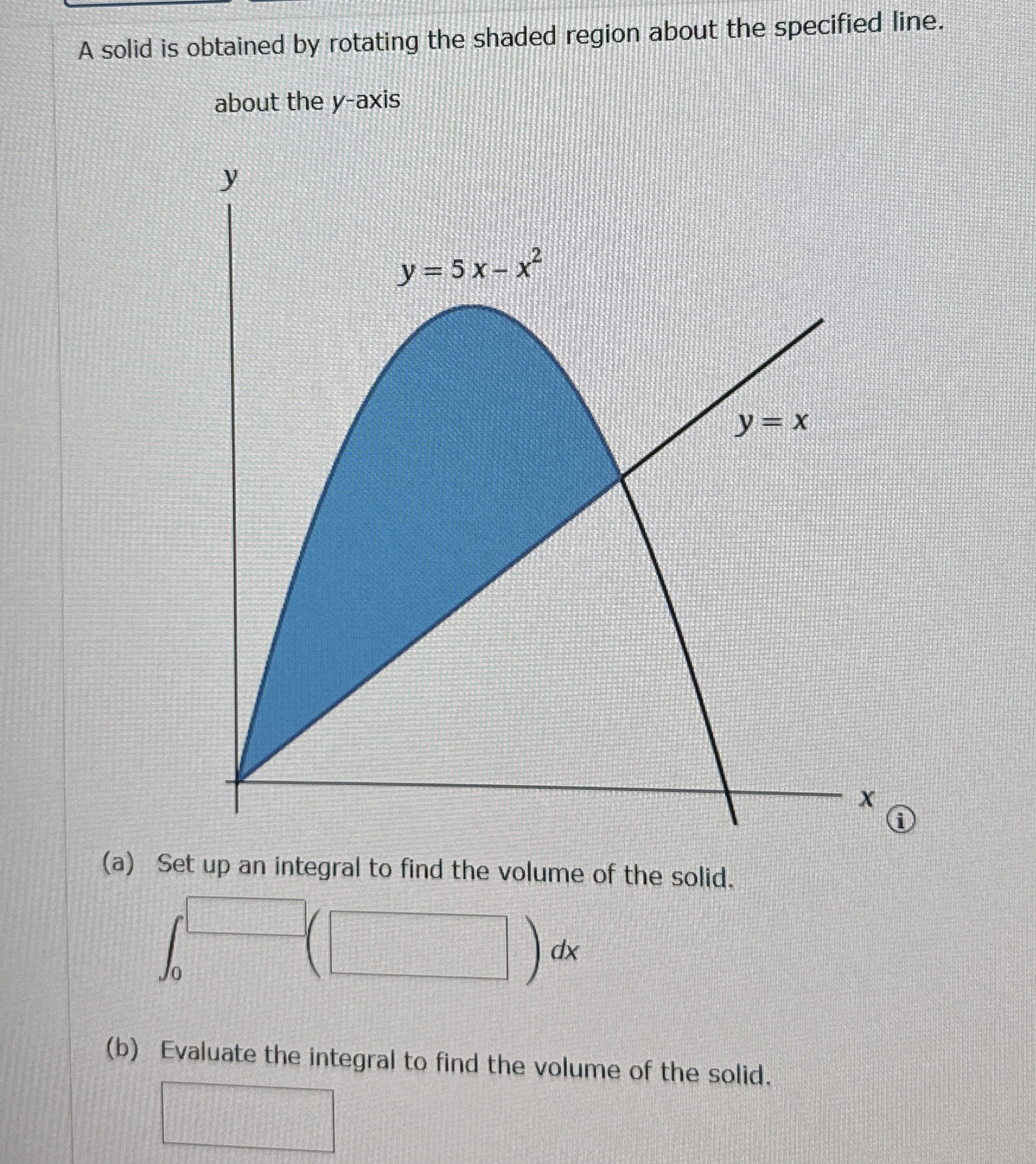 A solid is obtained by rotating the shaded region