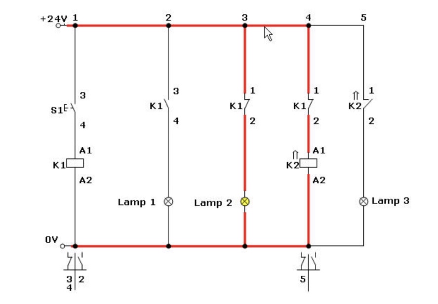 How many relays are there in the circuit