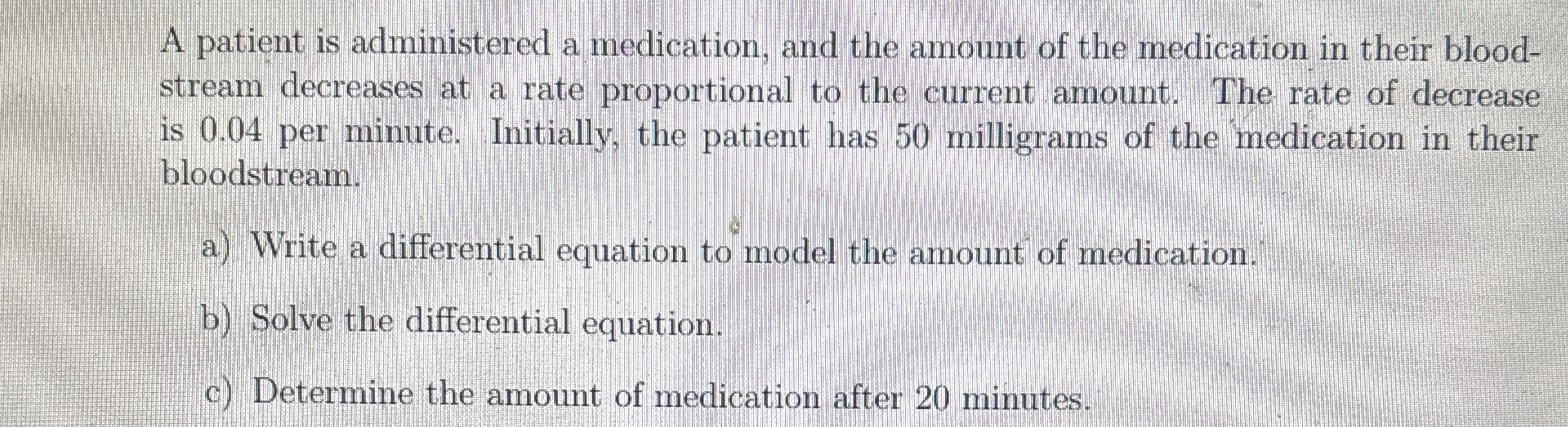 A patient is administered a medication, and the