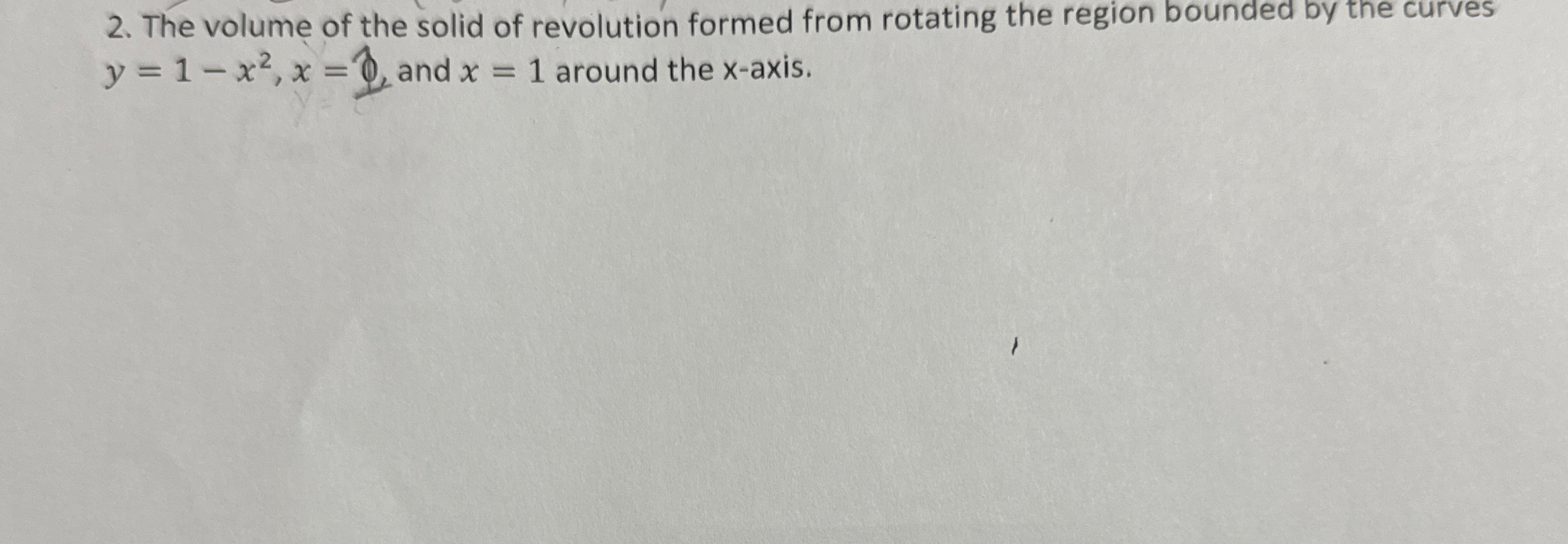 The volume of the solid of revolution formed from
