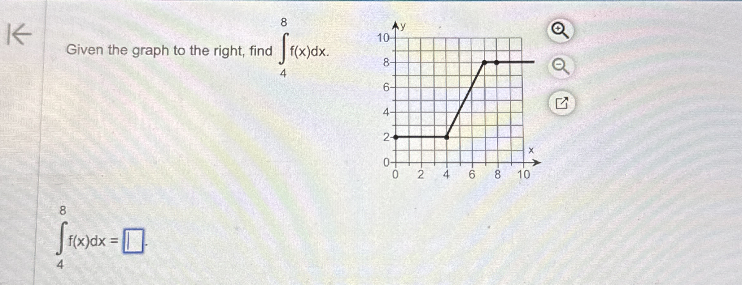 Given the graph to the right, find 4 8 f ( x ) d