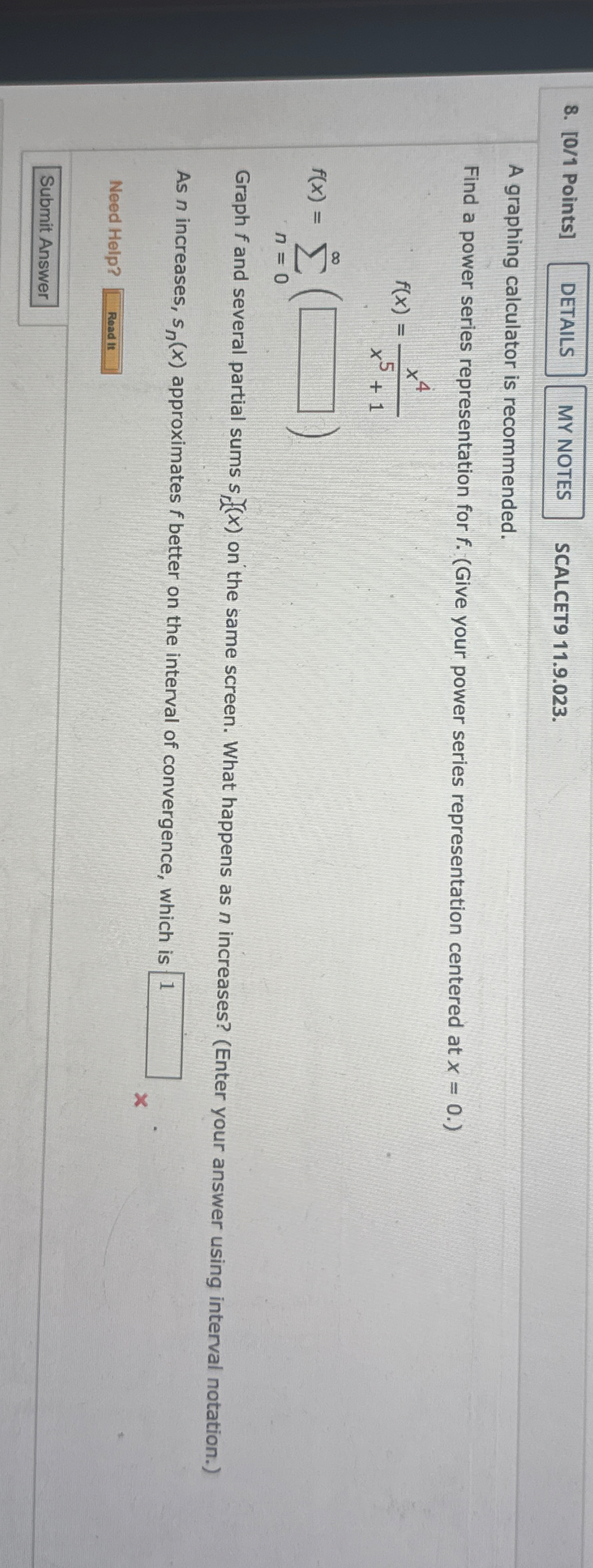 [ 0 / 1 Points ] SCALCET 9 1 1 . 9 . 0 2 3 . A