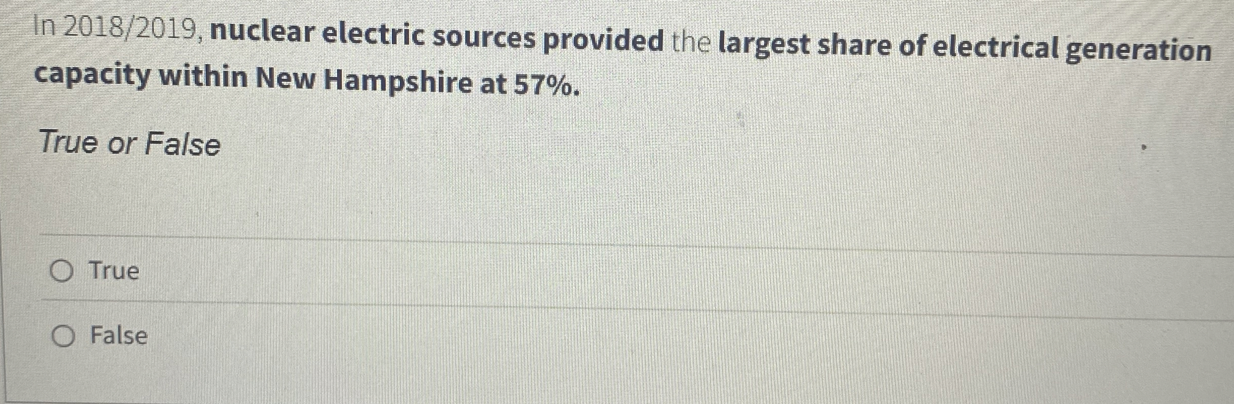 In 2 0 1 8 / 2 0 1 9 , nuclear electric sources