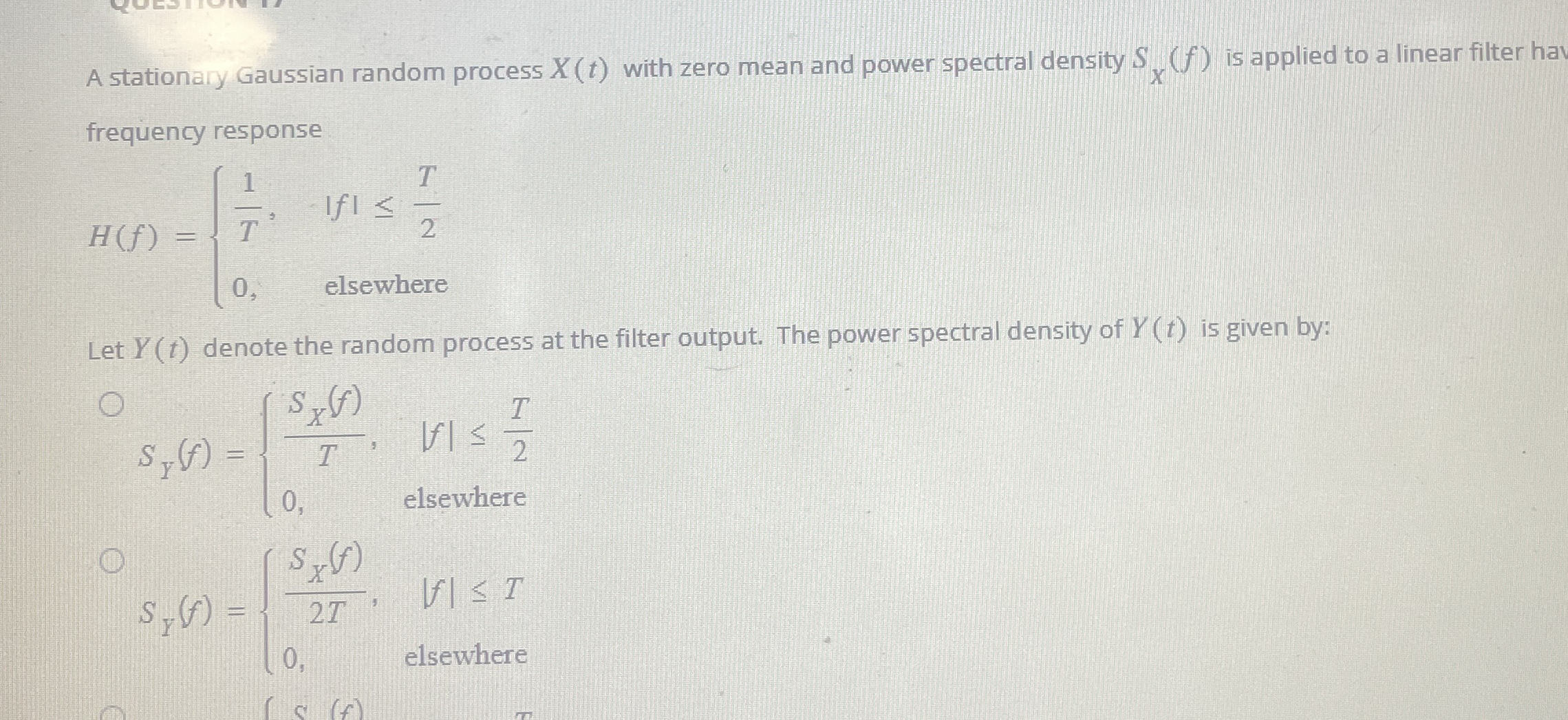 A stationary Gaussian random process x ( t ) with