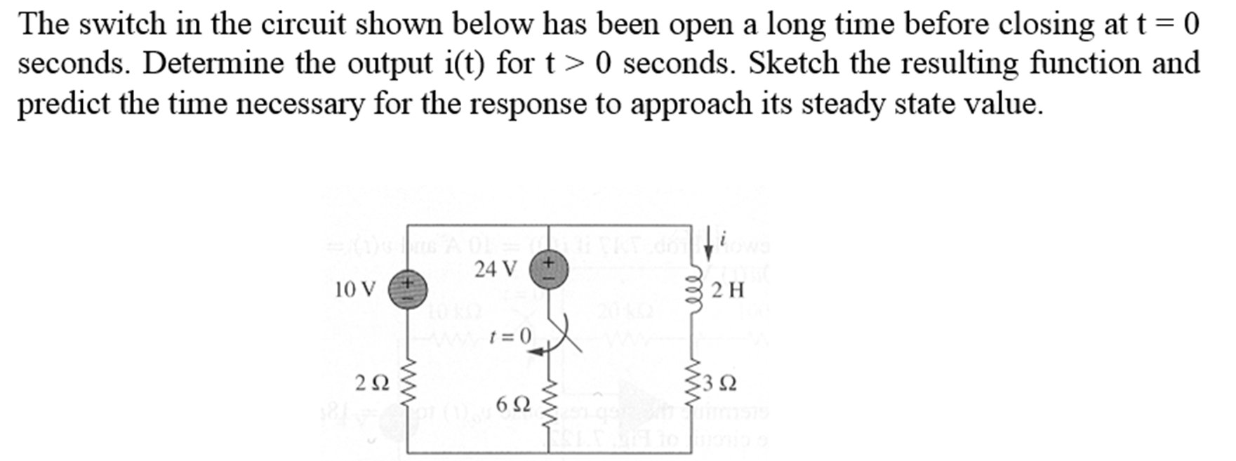 The switch in the circuit shown below has been