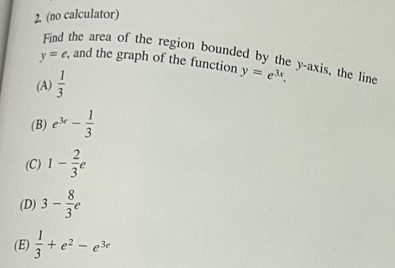 ( no calculator ) Find the area of the region