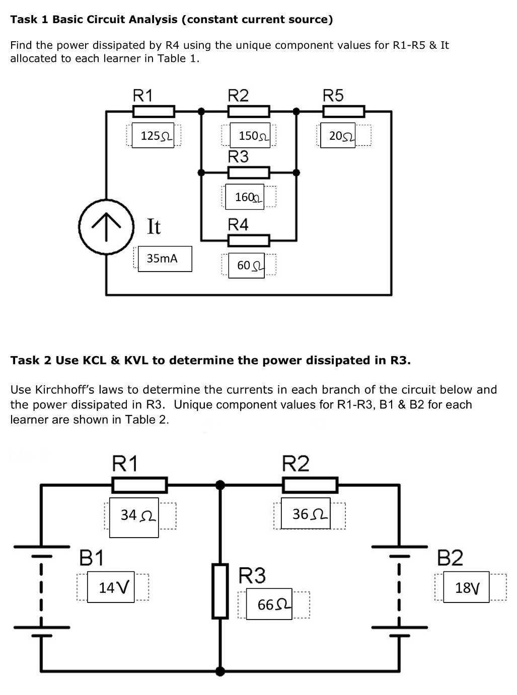 Task 1 Basic Circuit Analysis ( constant current