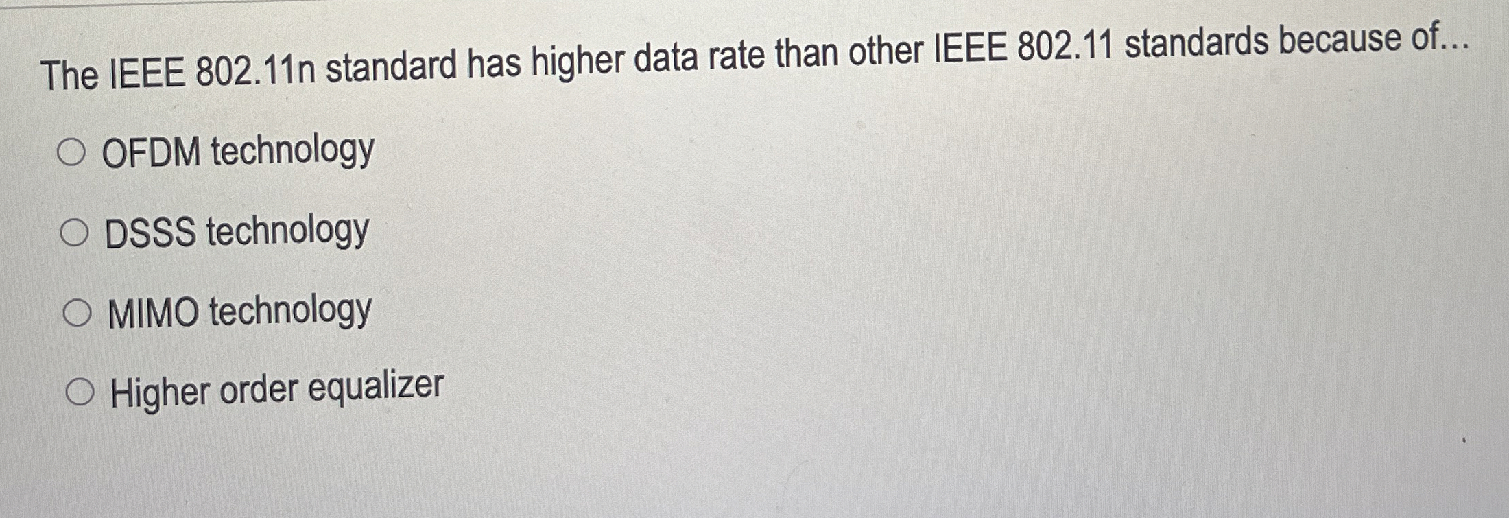 The IEEE 8 0 2 . 1 1 n standard has higher data