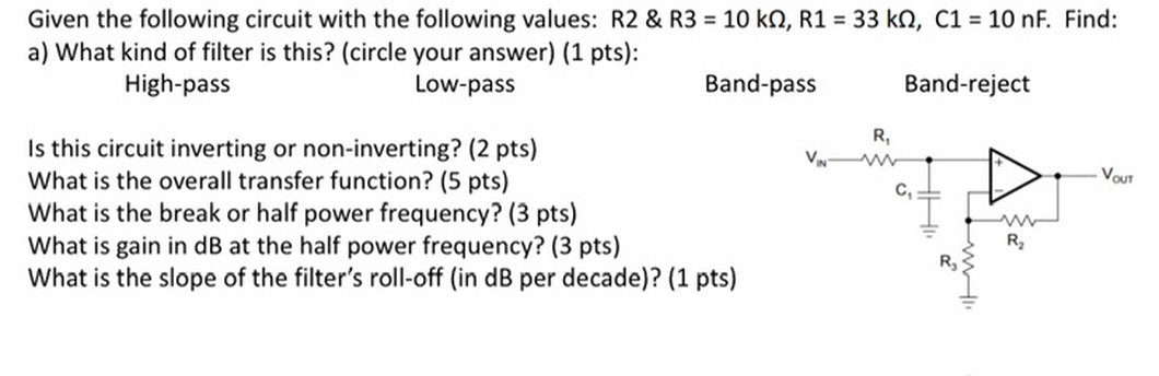 Given the following circuit with the following