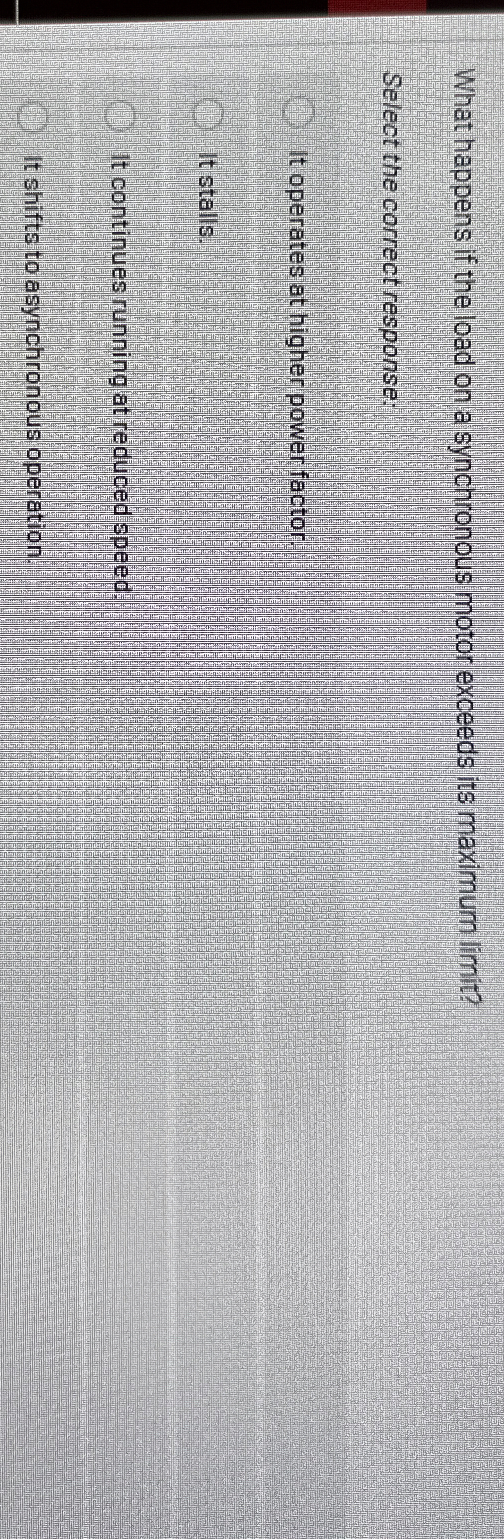 What happens if the load on a synchronous motor
