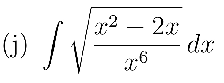 ( j ) x 2 - 2 x x 6 2 d x