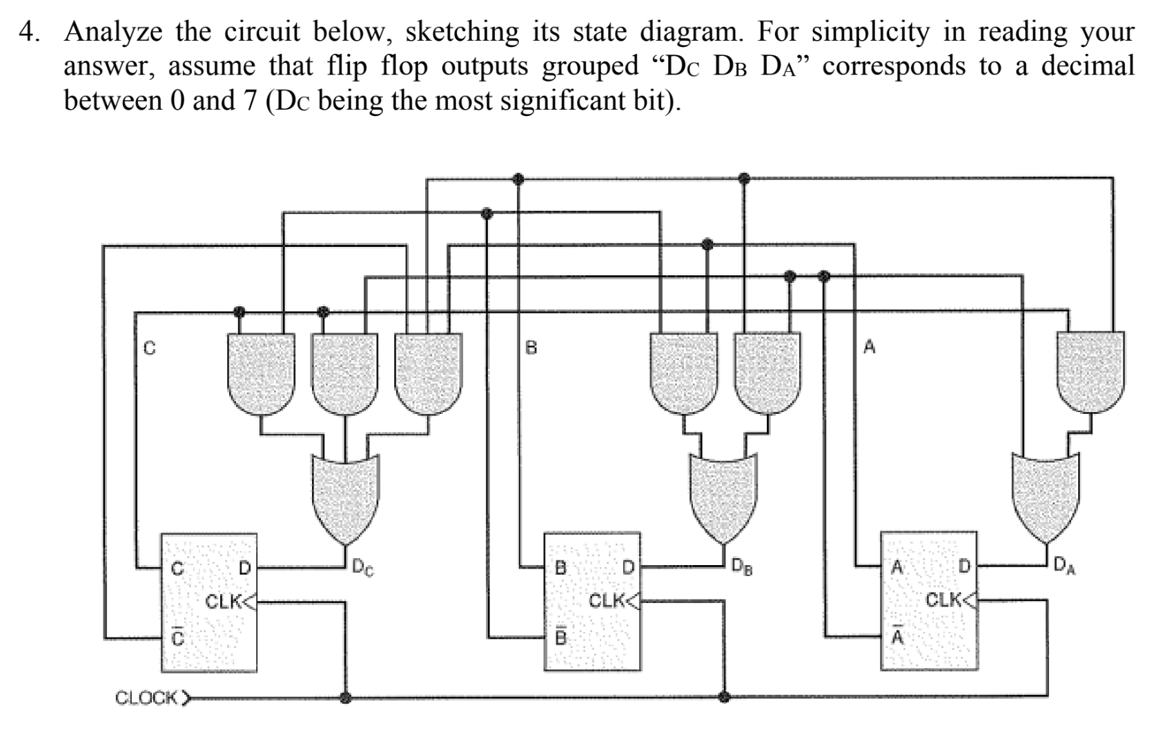 4 . Analyze the circuit below, sketching its