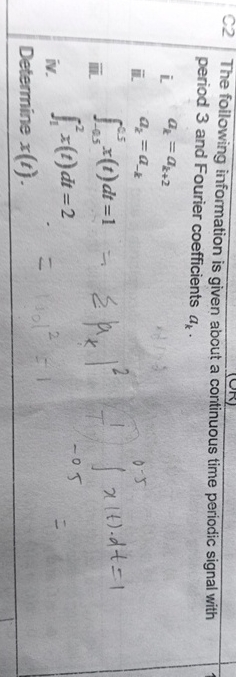 How to solve C 2 The foilowing information is