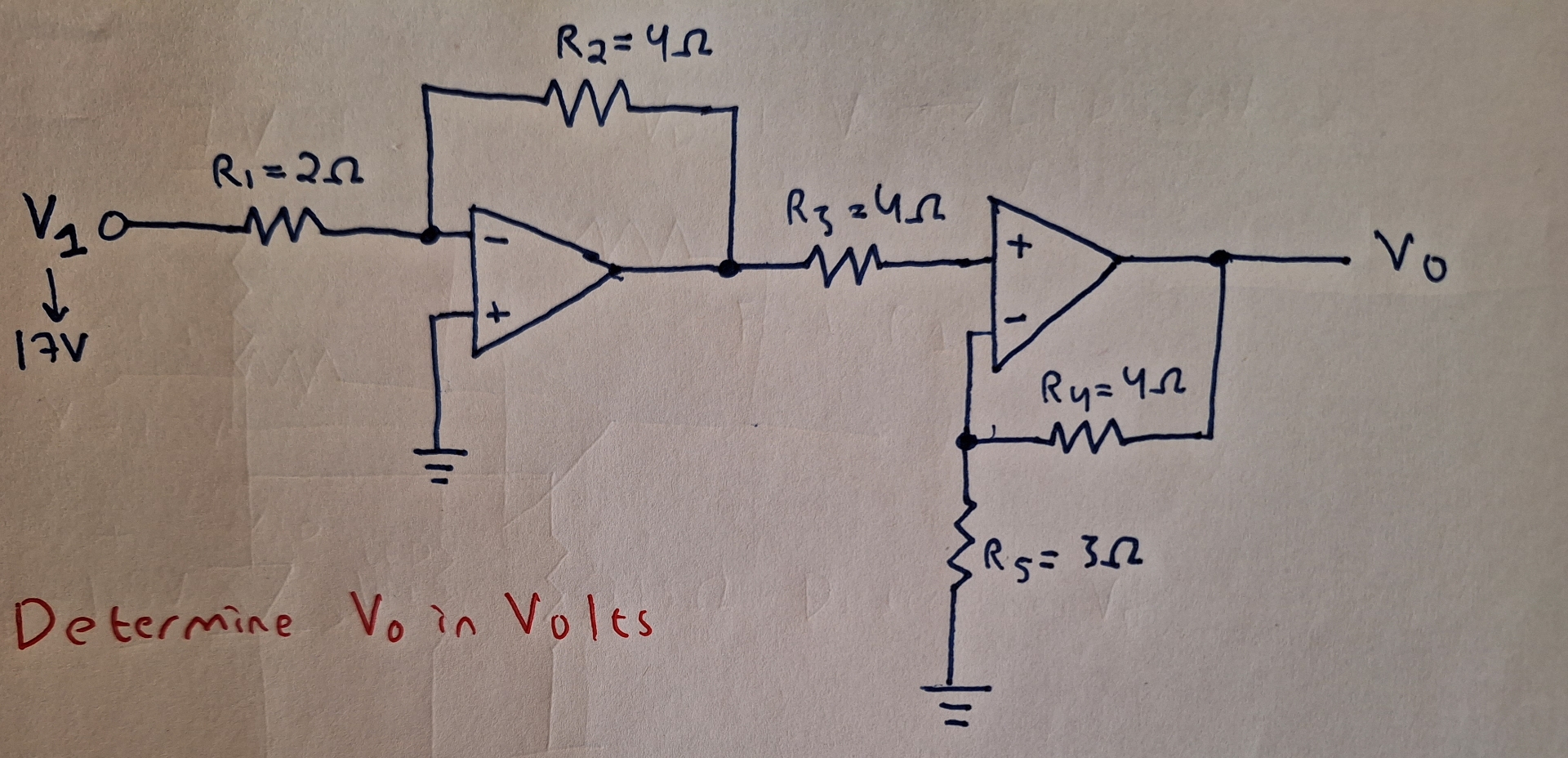 Determine V 0 in Volts