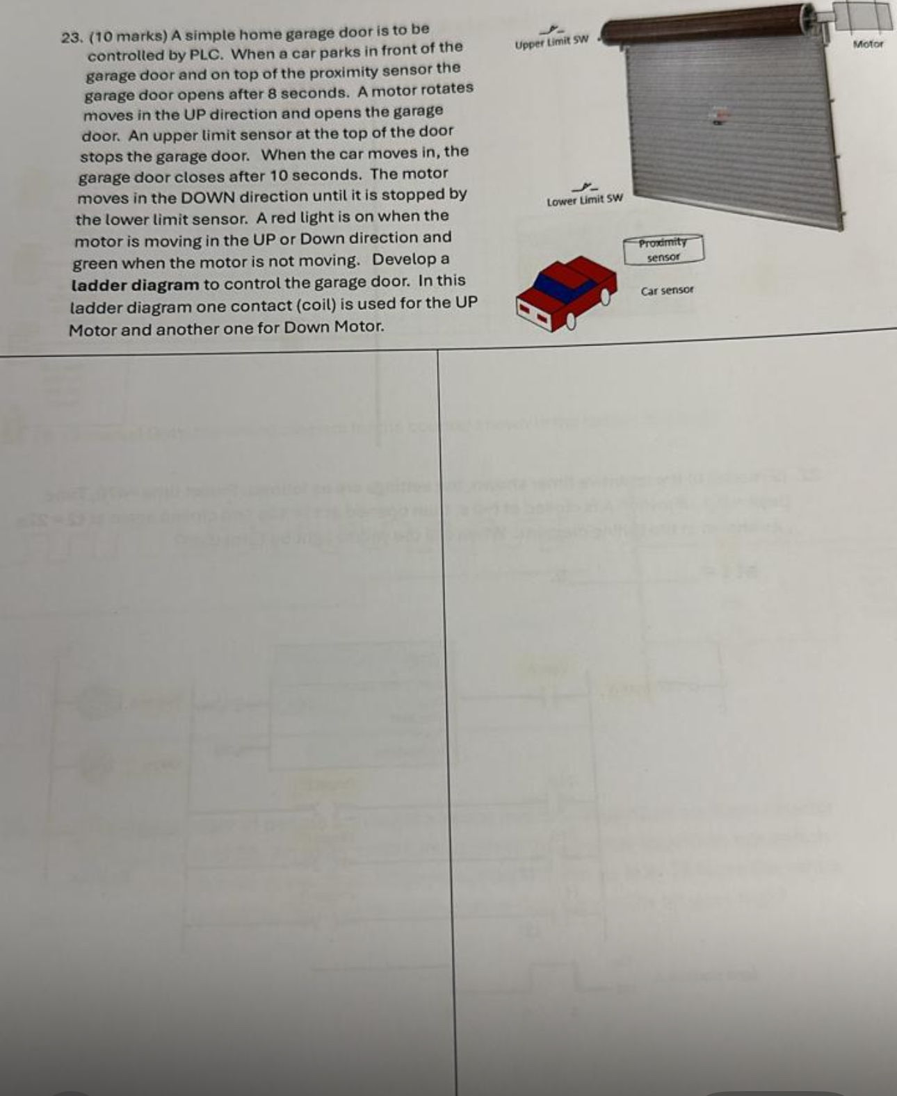 ( 1 0 marks ) A simple home garage door is to be