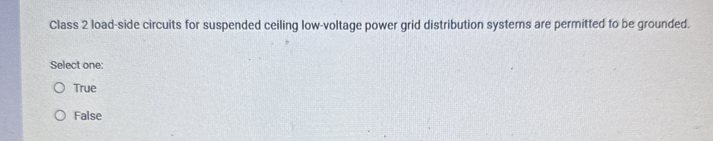 Class 2 load - side circuits for suspended