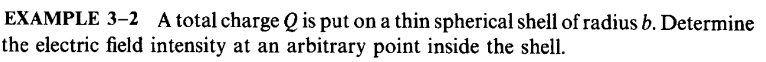 EXAMPLE 3 - 2 A total charge Q is put on a thin