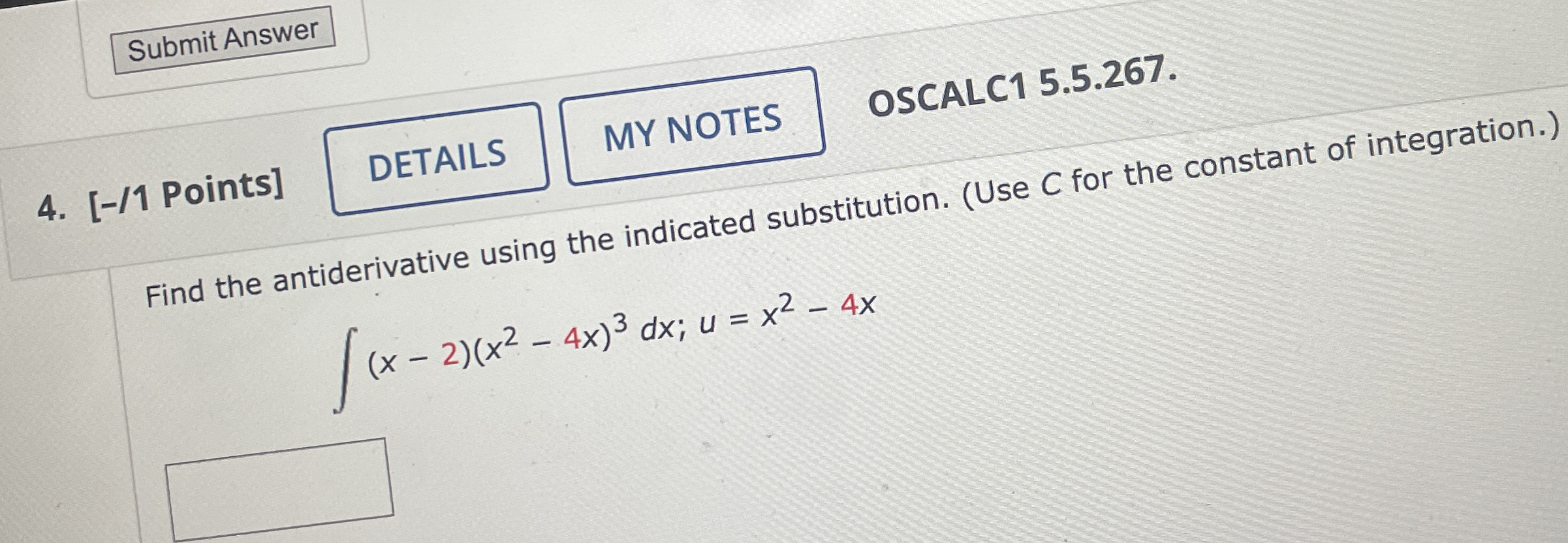 [ - / 1 Points ] MY NOTES OSCALC 1 5 . 5 . 2 6 7