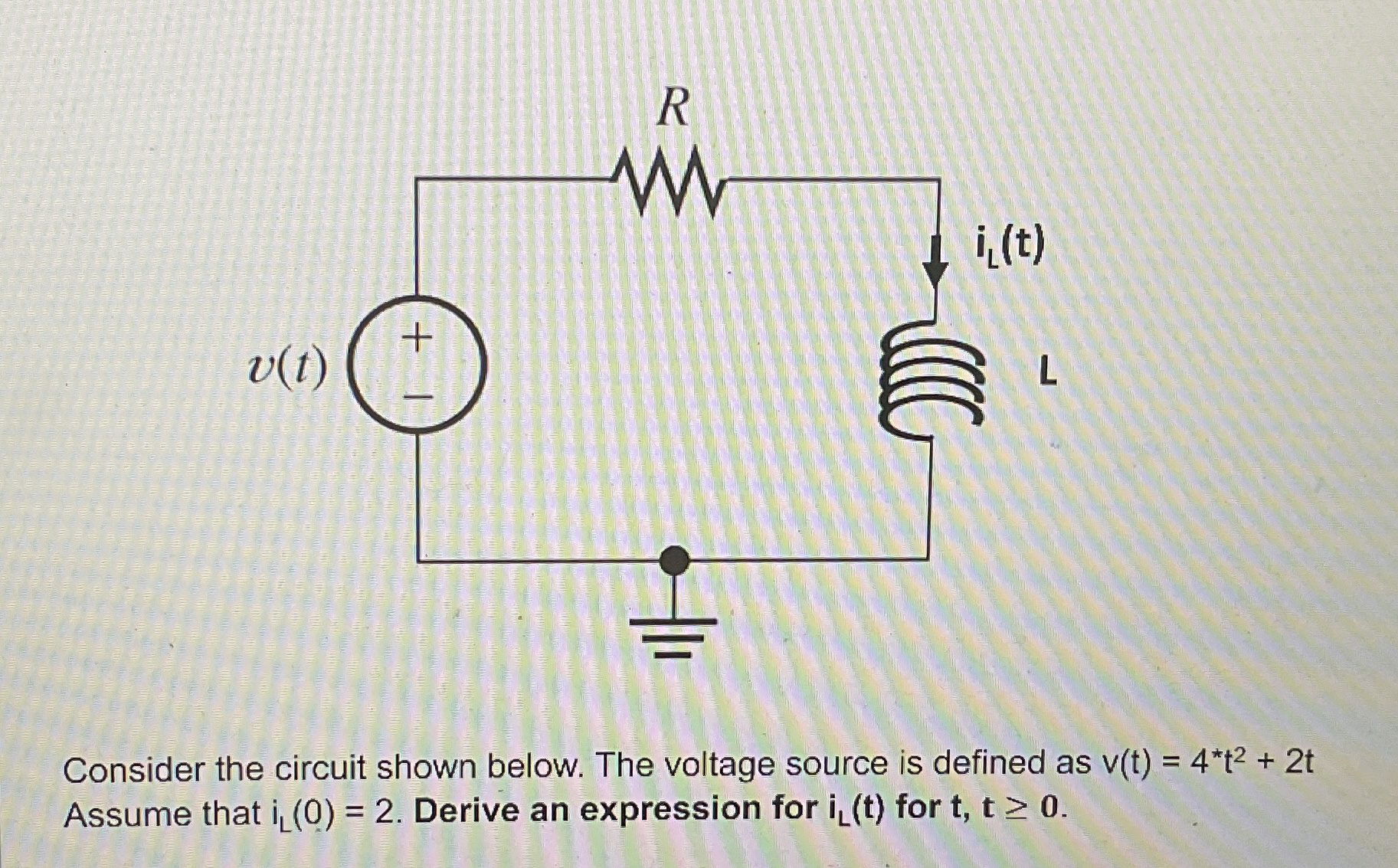 Consider the circuit shown below. The voltage
