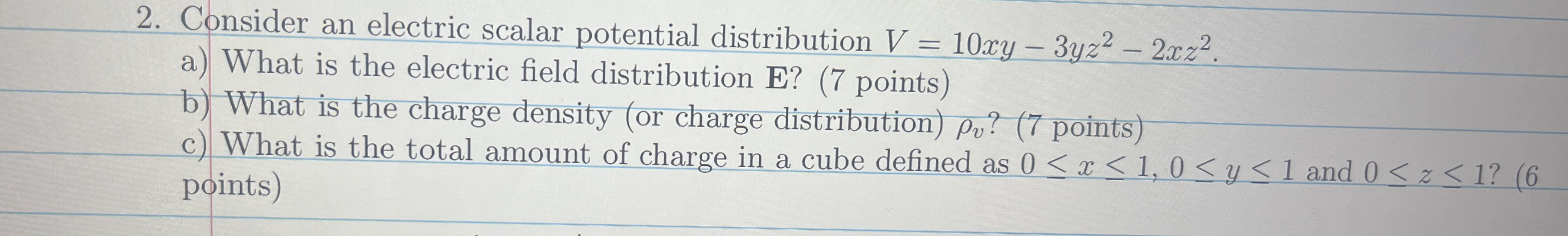 Consider an electric scalar potential