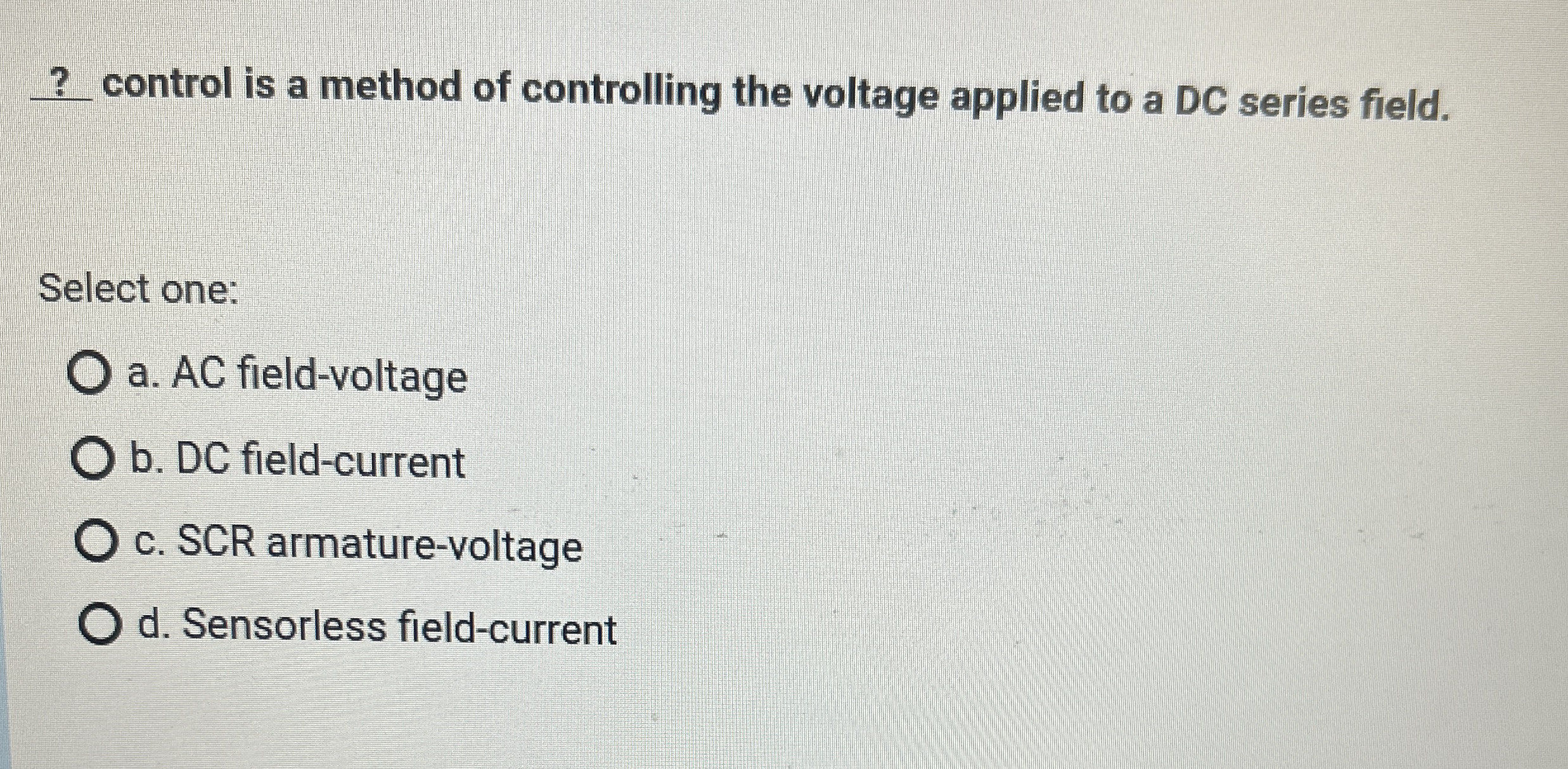 ? control is a method of controlling the voltage