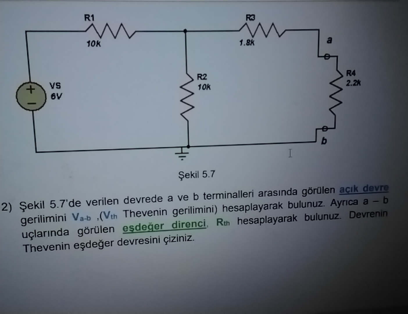 ekil 5 . 7 ' de verilen devrede a ve b