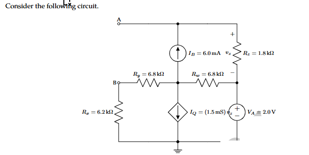 Consider the following circuit. ( a ) . Find the