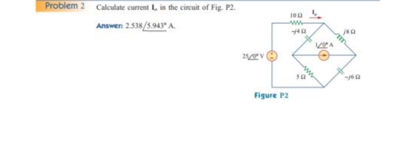 Problem 2 , Calculate current I o in the circuit