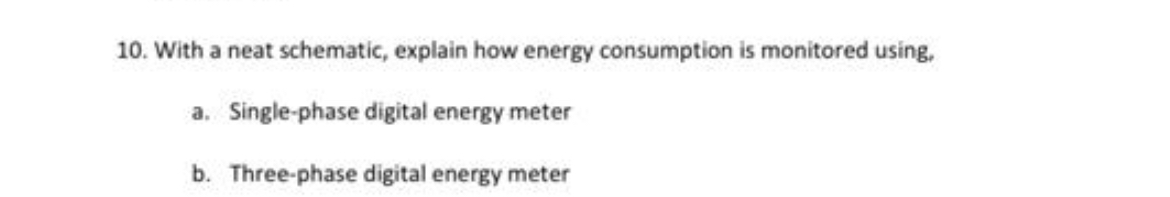 With a neat schematic, explain how energy