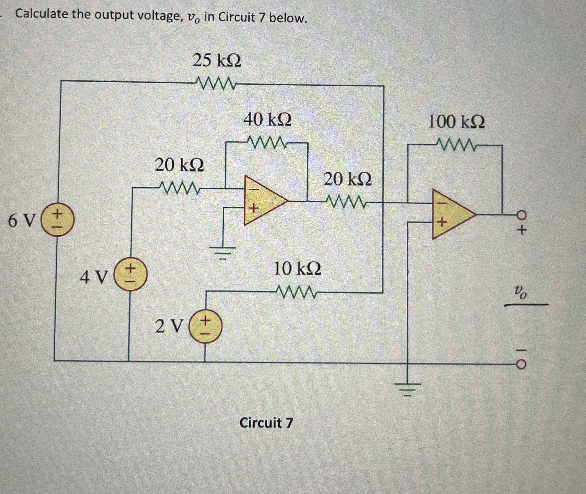 Calculate the output voltage, v 0 in Circuit 7