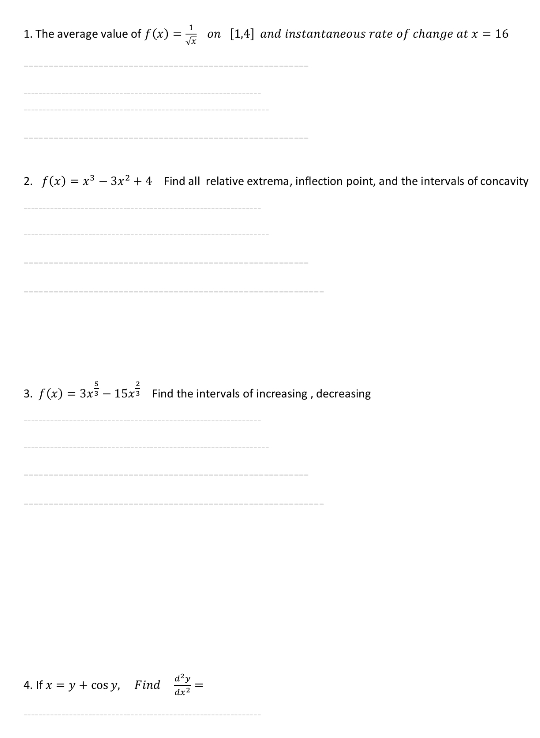 The average value of f ( x ) = 1 x 2 on 1 , 4 and