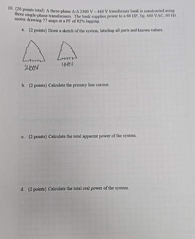 ( 2 6 points total ) A three - plase A - A 2 4 0