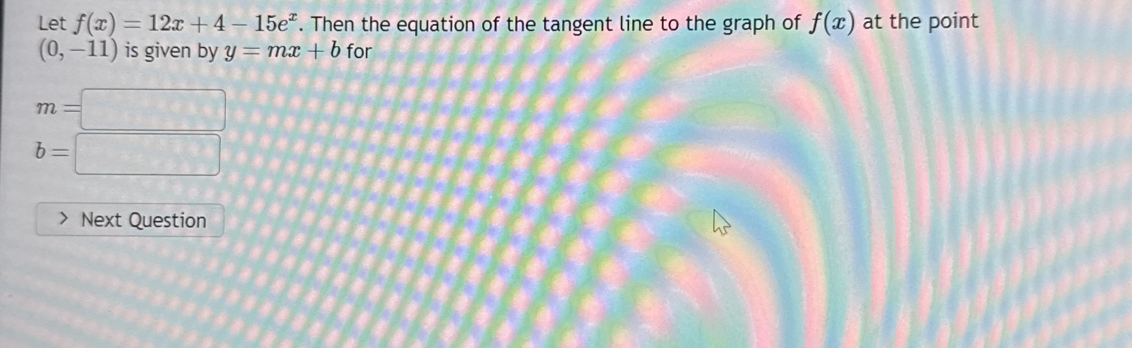 Let f ( x ) = 1 2 x + 4 - 1 5 e x . Then the